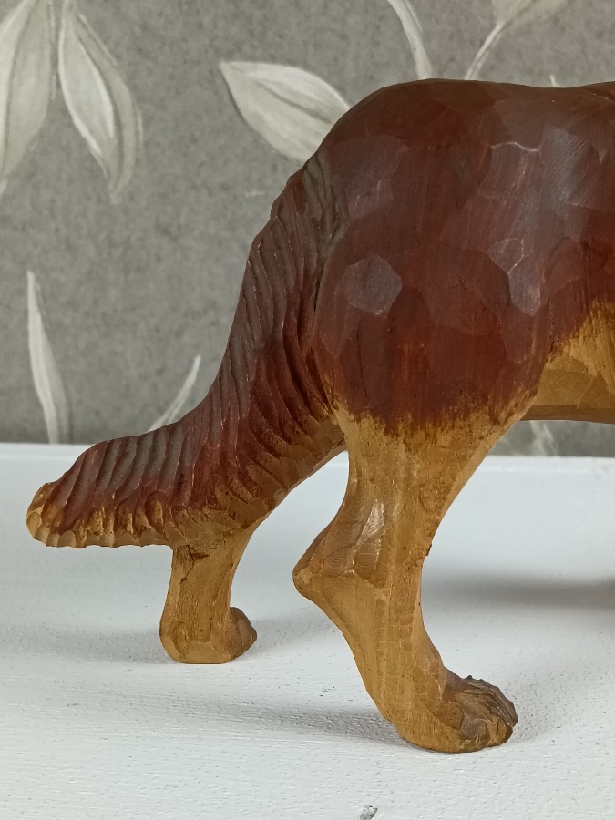 Swiss Carved Wood St Bernard Dog sculpture(10).jpg